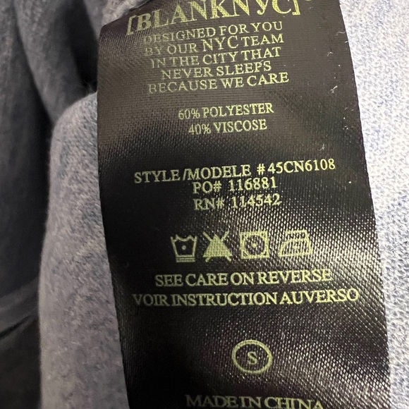 New without tags Blank NYC long shirt jacket shacket in Run Free. Size S - Picture 5 of 5